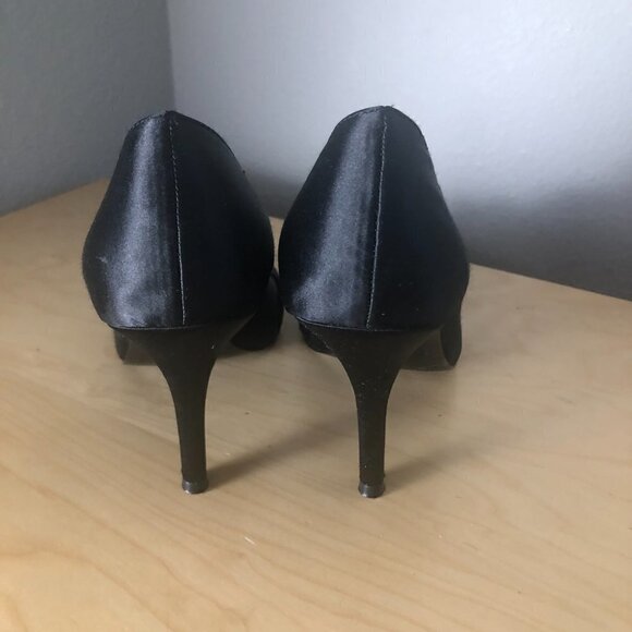 Tahari Sloan Satin Peep Toe Pumps - Whimsigoth Pin Up - Picture 7 of 14
